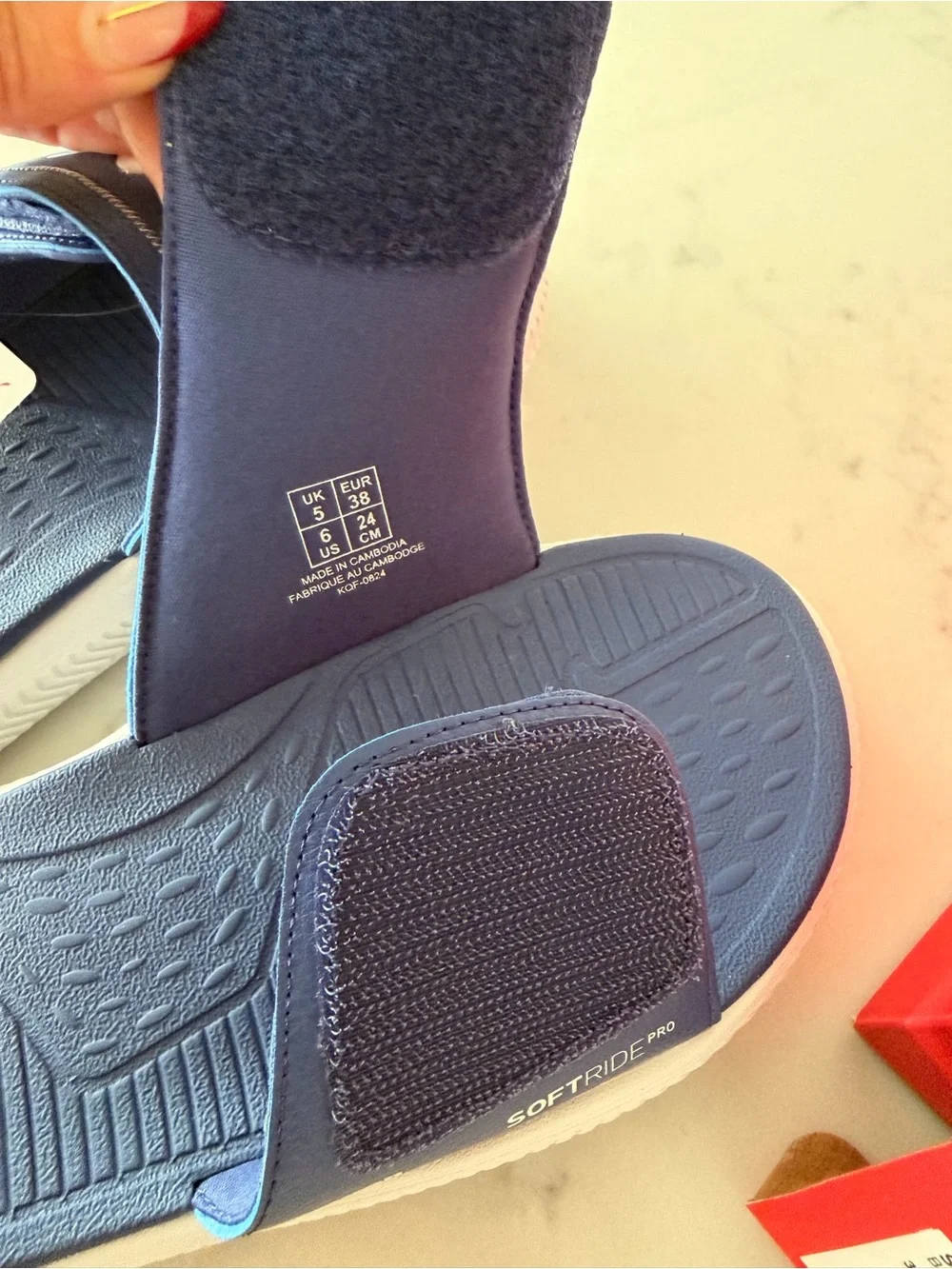 PUMA SoftridePro Slide 24 V Blue Crystal White Slides US 6 NWT